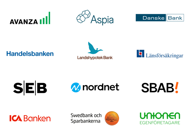 Logotyper på Lexlys samarbetspartners